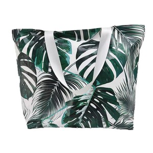Sac de courses en toile personnalisé lavable, fourre-tout réutilisable à bandoulière, sac de transport écologique imprimé à rayures avec grande fermeture éclair, tendance - Product Image 3