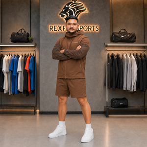 Ensemble veste et short en nylon personnalisé REXFIT SPORTS 2026, survêtement de sport à fermeture éclair intégrale pour l'entraînement, les vêtements décontractés et les activités de plein air - Product Image 4