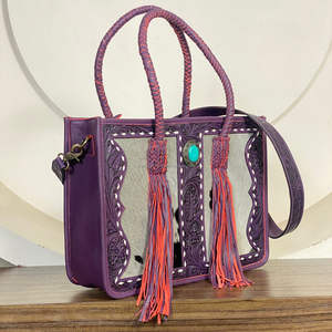 Bolso Tote de Cuero Vacuno Grabado a Mano para Mujer, Nueva Tendencia 2026, con Compartimento Oculto para Portación, Gran Capacidad, Bandolera y Bolso de Hombro - Product Image 4