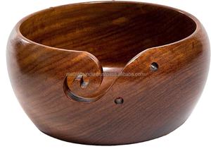 Bol en fil de bois fait main de meilleure qualité Bol en laine de bambou Motif décoratif Poli Style de Noël Porte-fil d'amour pour - Product Image 3