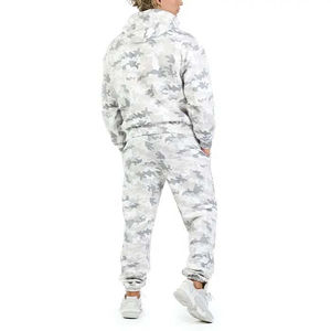 Conjunto Deportivo de Dos Piezas con Capucha y Estampado para Invierno, Ropa Deportiva Transpirable de Forro Polar para Gimnasio y Fitness, Traje para Correr para Hombre - Product Image 6
