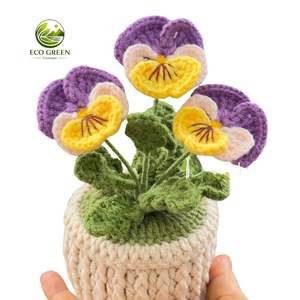 Maceta de Tulipanes de Ganchillo Hechos a Mano, Amigurumi, con Cara Linda, Regalo de Apoyo Emocional, Decoración para el Hogar, Flores Eternas - Product Image 3