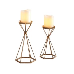 ที่วางเทียนโลหะทันสมัย สีทองดำ สำหรับตกแต่งบ้าน - Product Image 4