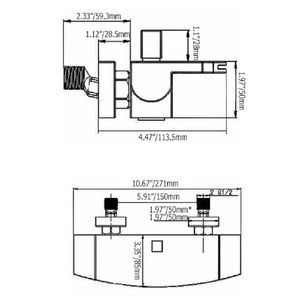 Grifo de llenado de bañera de cascada de montaje en pared cromado de 2 manijas contemporáneo con ducha de mano Grifos de baño y ducha modernos - Product Image 6