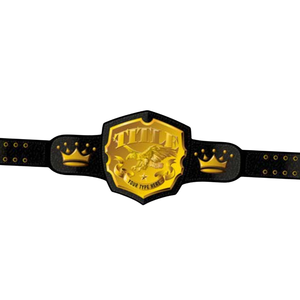 Cinturón de Campeonato Premium con Emblema y Coronas Doradas, Cinturón de Título de Cuero de Primera Calidad para Eventos y Coleccionistas - Product Image 5