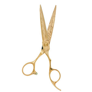 Ciseaux de coiffure dorés à l'aiguille, lames droites affûtées en acier chirurgical - Product Image 4