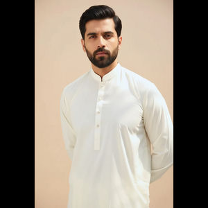 Faible MOQ, Fournisseur Direct d'Usine, Costume Homme en Coton de Bonne Qualité, Shalwar Kameez, Robe Pakistanaise, Ensemble 2 Pièces pour Tenues de Fête - Product Image 3