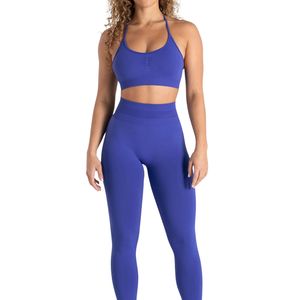 Wholesale Women Seamless Racerback Sports Bra Medium Support Gym Yoga Workout Fitness Activewear Custom Logo - Product Image 2