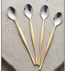 Cuillères à bar en acier inoxydable, design minimaliste, manche doré, agitateur de cocktail, outils de mélange durables pour la préparation de cocktails - Product Image 5