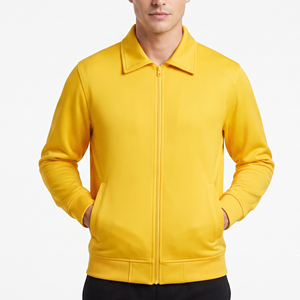 เสื้อแจ็คเก็ตสตรีทแวร์ผู้ชาย ปกคอพับ ปิดด้วยซิป ผลิตจากผ้าโพลีเอสเตอร์/คอตตอนผสม เหมาะสำหรับใส่เล่นกีฬาในฤดูหนาว - Product Image 1