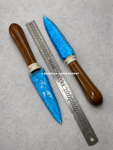 Dague artisanale en obsidienne aqua de 10 pouces avec manche, pour rituels païens et décoration, magnifique dague sculptée pour la décoration intérieure - Product Image 6
