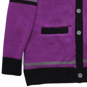 Cárdigan personalizado con cuello en V para mujer, diseño bordado, tejido informal de invierno de alta calidad para escuelas/colejos y universidades - Product Image 4