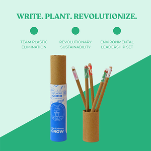 Bolígrafos de Papel Plantable, Paquete de 5, Ecológicos, Biodegradables, Tinta Azul, Ancho de Escritura de 0.7 mm, Semillas Mixtas, Embalaje en Tubo de Papel Reciclado - Product Image 3