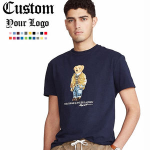 Custom Men's Short Sleeve O-Neck T-Shirt 100% Cotton Jersey Regular Fit Letter Print Casual Style Front <b>Logo</b> - Product Image 2