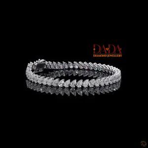 Impresionante Pulsera de Diamantes Cultivados en Laboratorio con Forma de Marquesa para Mujer, Elegante Joyería de Diamantes, Pulsera Delicada para Bodas - Product Image 3