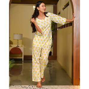 Women's Soft Lemon <b>White</b> Cotton Corduroy <b>2</b>-<b>Piece</b> Casual <b>Set</b> with Long Sleeves XS Size - Product Image 5