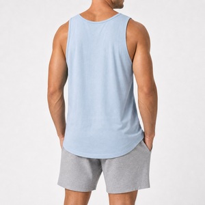 100% cotton <b>men's</b> tank quick dry knitted <b>vest</b> <b>men's</b> casual o-neck solid color sleeveless <b>men's</b> tank top <b>vest</b> - Product Image 2