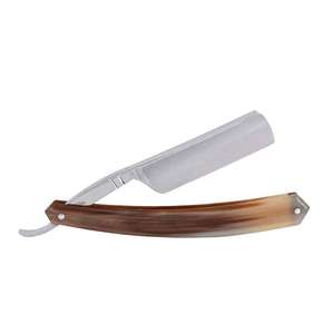 Rasoir de barbier à lame droite en acier inoxydable fabriqué en usine, avec manche en bois - Product Image 2