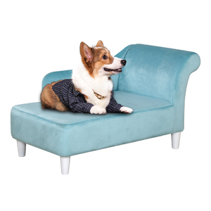 Cama para Perro Mediana con Marco de Madera, Sofá para Mascotas con Cojín Lavable de Terciopelo, Diseño Sólido, Silla Sofá para Mascotas Pequeñas, Empacado en Caja - Product Image 2