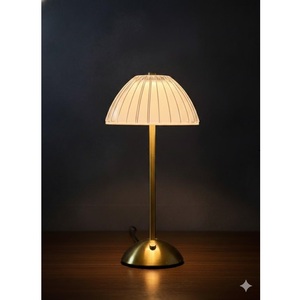 Wireless Portable LED Table Lamp Touch Control 3 <b>Lighting</b> Modes Dome Style Transparent Shade Gold Base Night Lamp - Product Image 6