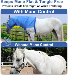 Couvre-couche respirant en polyester pour chevaux de course avec protection anti-mouches, effet brillant et fermeture à sangle réglable - Équitation - Product Image 4