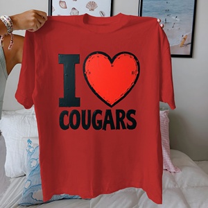 Heart I Love COUGARS Camiseta de mujer de algodón puro ajuste cómodo - Product Image 5