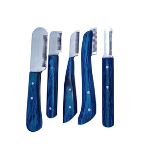 Premium Professional <b>Stripping</b> Knives Set German Stainless Steel Blades with Wooden Handles for Pet Grooming Tools By Tegra - Product Image 3