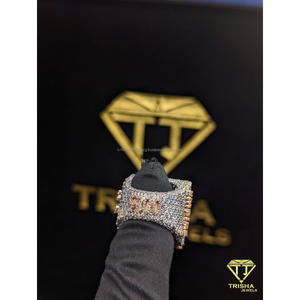 Anillo de Alfabeto Personalizado con Diamantes Moissanite y Plata de Ley 925, Joyería de Lujo Personalizada por Trisha Jewels - Product Image 6