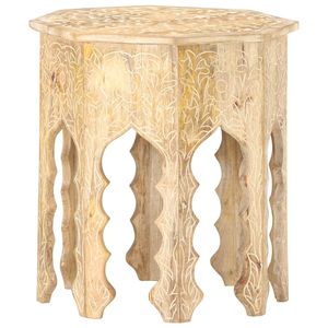 Tavolino Laterale in Legno di Mango Massiccio Sbiancato, Tavoli Console Medi - Product Image 1