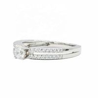 Anillo de Boda Clásico para Mujer, Elegante, de Alta Calidad, Precio de Fábrica, con Circonia, Chapado en Rodio de 4 Capas, Plata de Ley 925