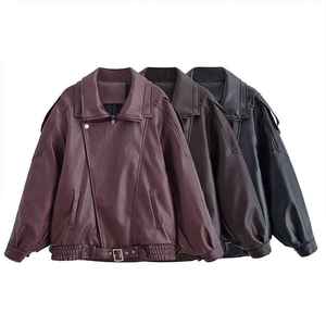 Collection Automne-Hiver Nouveautés : Veste en Similicuir Tendance pour Femme, Veste en Cuir Polyvalente - Product Image 6