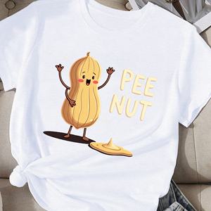 Camiseta cómoda para mujer con diseño de maní humorístico PEE NUT - Product Image 2