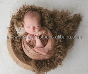Panier en bois portable en forme de tasse, écologique et durable, accessoires de photographie pour nouveau-nés, pour chambre à coucher et lit d'enfant - Product Image 6