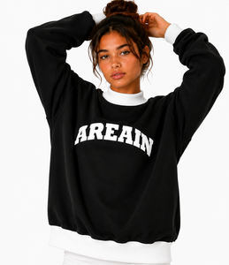 Custom Logo Women's Oversized <b>Mock</b> Neck Sweatshirt 100% Cotton Lightweight Breathable Drop Shoulder Casual Pullover - Product Image 1