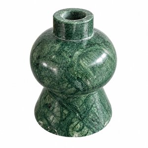 Portavelas de piedra verde, soporte decorativo para velas, soporte de piedra natural, decoración escultural para el hogar, portavelas de mesa, portavelas rústico - Product Image 1