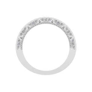 Bague de mariage unisexe à deux rangées de diamants personnalisée OEM ODM classique bague de fiançailles cadeau d'anniversaire bagues fines pour la fête en gros en vrac - Product Image 4