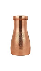 Botella de Agua Deportiva 100% Cobre Puro, Color Cobre Bronce, Tapa Abatible, para Gimnasio, Fitness, Hidratación, Botella con Ranuras, Ayurvédica - Product Image 4