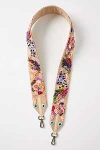 Luxury <b>Pink</b> Floral Beaded Bag Strap Women Wide Embroidered Adjustable Shoulder Strap - Product Image 3