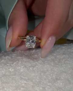 14k <b>Solid</b> Gold IGI Cushion Cut Engagement Ring 2.50ct Lab Grown Diamond Solitaire Ring Prong Proposal Band Factory Manufacture - Product Image 5