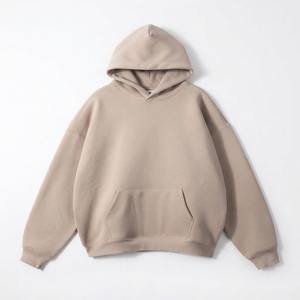 เสื้อฮู้ดดี้ผู้ชาย ผ้าฝ้าย 100% หนานุ่ม ผ้าฟลีซหนา ทรงโอเวอร์ไซส์ ลายเรียบ ทอแบบถัก ป้องกันรอยยับ รุ่นปี 2026 - Product Image 4