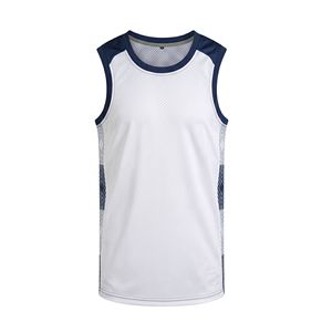 เสื้อบาสเก็ตบอลคอกลมแขนกุดผ้าโพลีเอสเตอร์ตาข่ายระบายอากาศสีม่วงส้มสำหรับฝึกซ้อมกีฬา - Product Image 5
