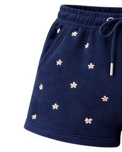 Shorts de Mujer con Estampado Floral Azul Marino, Personalizados, de Algodón y Felpa, Casuales, de Verano, con Cintura Ajustable, Fabricante Personalizado, Ropa al Por Mayor - Product Image 5