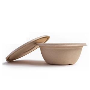 Contenedor Redondo de Bagazo de Alta Resistencia de 500ml con Tapa, Embalaje Compostable Ecológico Disponible en Grandes Cantidades - Product Image 3