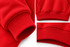 Sweat-shirt à capuche rouge WARPRO unisexe en polaire, pull décontracté avec poche avant, logo thermocollé, vêtement d'hiver écologique - Product Image 5