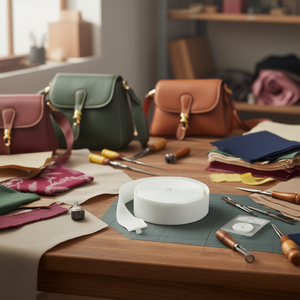 Ruban en tissu Ilan 2,5 cm x 3,6 m blanc pour sangles de sac - Product Image 2