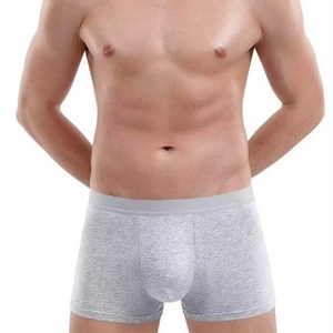 Calzoncillos bóxer de cintura media para hombre, amarillos, de algodón tejido, transpirables - Product Image 4