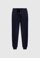 Pantalon de survêtement en coton bleu marine pour homme, taille élastique avec cordon de serrage, décontracté, poches latérales, tricoté mi-lourd, respirant, imperméable, hiver