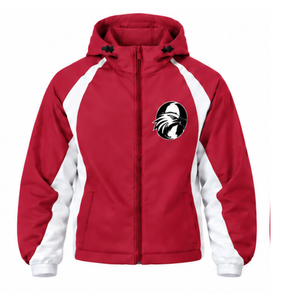 Crimson Red White Hooded Tracksuit Set Full Zip <b>Jacket</b> <b>Straight</b> Pants Custom Athletic Training Sportswear Two Piece Outfit - Product Image 3