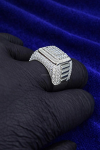 Bague Signet Carrée en Diamant CZ Glacé, Style Hip Hop, Bague de Fiançailles, Bague de Mariage, Cadeau Diamant, Bague Unisexe Homme/Femme, Bague d'Anniversaire - Product Image 4