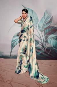 Pure <b>Satin</b> Silk Zari Weaving Elegant Party Saree with <b>Blouse</b> for Women - Product Image 6